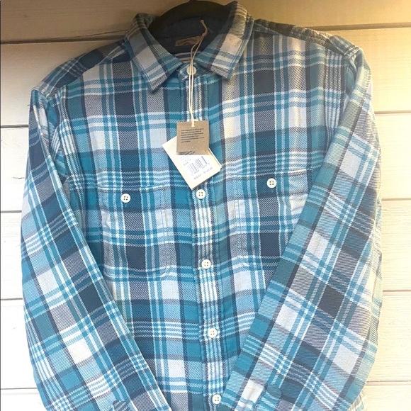 Faherty Brand Road Trip Stretch Shirt OCP-OCEANA PLAID Size Small EUC NWT - Picture 10 of 11
